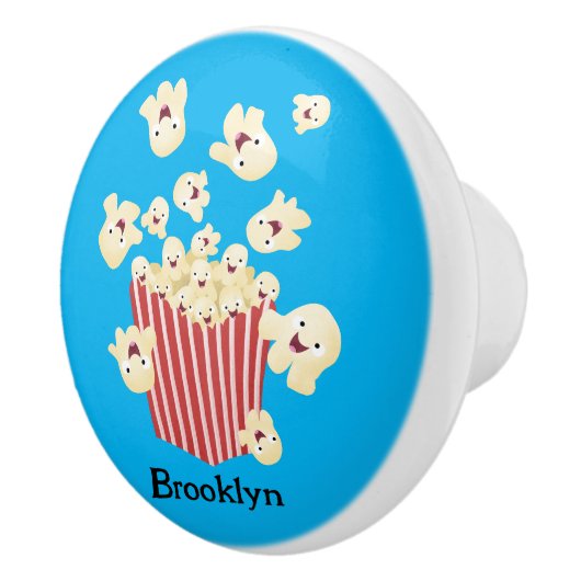 Schattigee grappige springen popcorn cartoon keramische knop (Rechts)