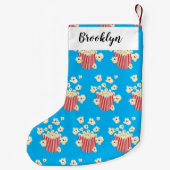 Schattigee grappige springen popcorn cartoon kleine kerstsok (Achterkant)