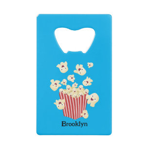 Schattigee grappige springen popcorn cartoon kredietkaart flessenopener