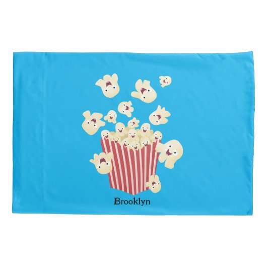 Schattigee grappige springen popcorn cartoon kussensloop (Achterkant)