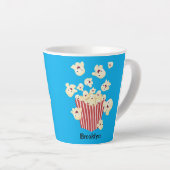 Schattigee grappige springen popcorn cartoon latte mok (Rechterhoek)