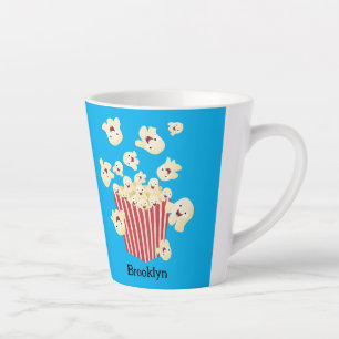 Schattigee grappige springen popcorn cartoon latte mok
