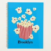 Schattigee grappige springen popcorn cartoon planner (Voorkant)