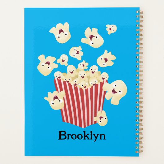 Schattigee grappige springen popcorn cartoon planner (Achterkant)