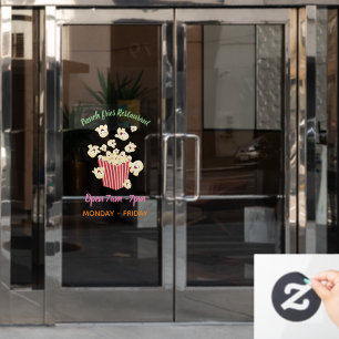 Schattigee grappige springen popcorn cartoon raamsticker