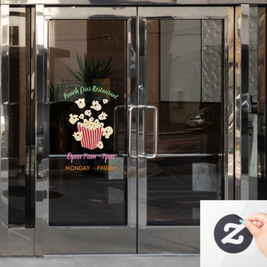 Schattigee grappige springen popcorn cartoon raamsticker (Kantoordeur)