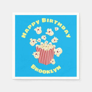 Schattigee grappige springen popcorn cartoon servet