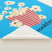 Schattigee grappige springen popcorn cartoon sherpa deken (3/4)