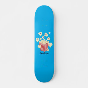 Schattigee grappige springen popcorn cartoon skateboard
