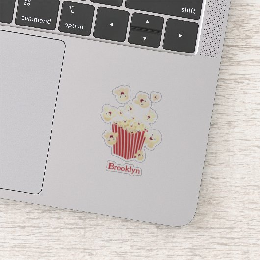 Schattigee grappige springen popcorn cartoon sticker (Detail)