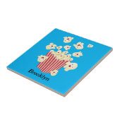 Schattigee grappige springen popcorn cartoon tegeltje (Zijkant)