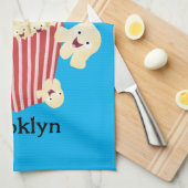 Schattigee grappige springen popcorn cartoon theedoek (Quarter Fold)