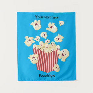 Schattigee grappige springen popcorn cartoon wandkleed
