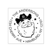 Schattigee Grappige Texas Cowboy Kerstman Kerstmis Rubberstempel (Afrduk)