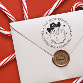 Schattigee Grappige Texas Cowboy Kerstman Kerstmis Rubberstempel