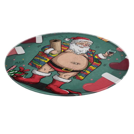 Schattigee grappige vader kerst snijplank (Hoek)