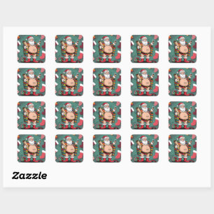 Schattigee grappige vader kerst vierkante sticker