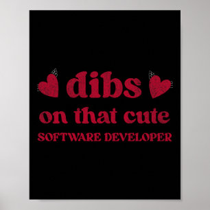 Schattigee Grappige Valentijnsdag Softwareontwikke Poster