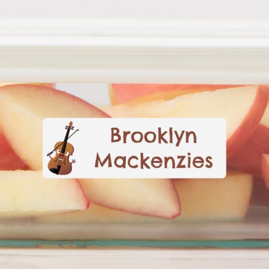 Schattigee grappige vioolmusical cartoon gepersona labels (Aangebracht)