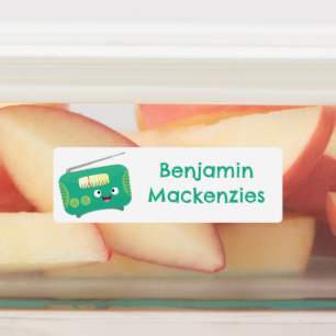 Schattigee grappige vrolijke retro radio cartoon g labels