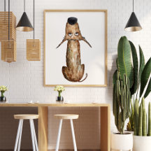 Schattigee grappige waterverf hond illustratie dec