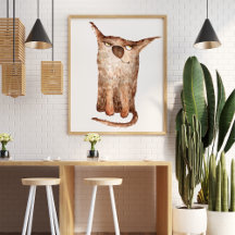 Schattigee grappige waterverf kattenillustratie de