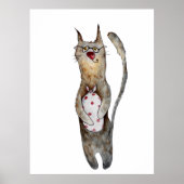 Schattigee grappige waterverf kattenillustratie de poster (Voorkant)