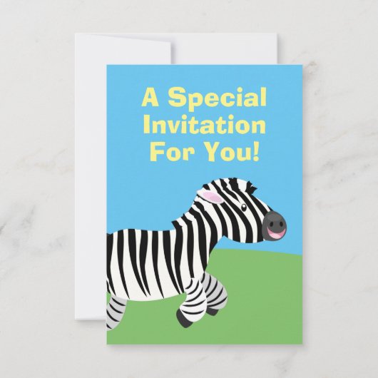 Schattigee grappige zebra running cartoon verjaard kaart (Achterkant)