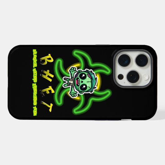 Schattigee, grappige zombie iPhone hoesje (Achterkant horizontaal)