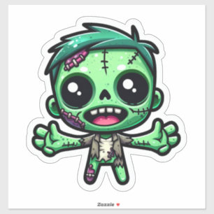 Schattigee, grappige zombie sticker