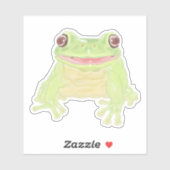 Schattigee Green Tree Frog - enkele aangepaste ges Sticker (Vel)