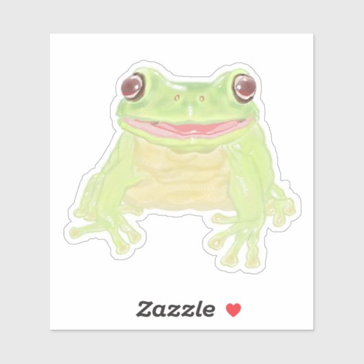Schattigee Green Tree Frog - enkele aangepaste ges Sticker (Vel)