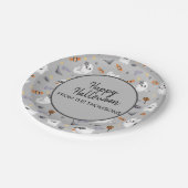 Schattigee Grey Spooky Ghost Halloween Pattern Papieren Bordje (Gekanteld)