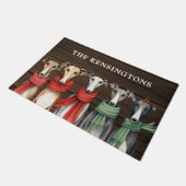 Schattigee Greyhound en Whippets Honden in Sjaals Deurmat (Schuin)