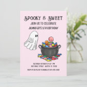 Schattigee griezelige en zoete Halloween Kaart (Staand voorkant)