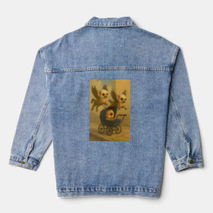 Schattigee Griffins & Baby Cyclops Mythologie Fant Denim Jacket