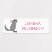 Schattigee Grijs Gepersonaliseerde Chinchilla cart Labels (Design 1)