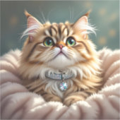 Schattigee Grijze Fluffy Tabby Cat Sticker (Voorkant)