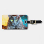 Schattigee grijze kat foto die je had me bij miauw bagagelabel (Voorkant horizontaal)