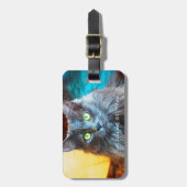 Schattigee grijze kat foto die je had me bij miauw bagagelabel (Voorkant verticaal)