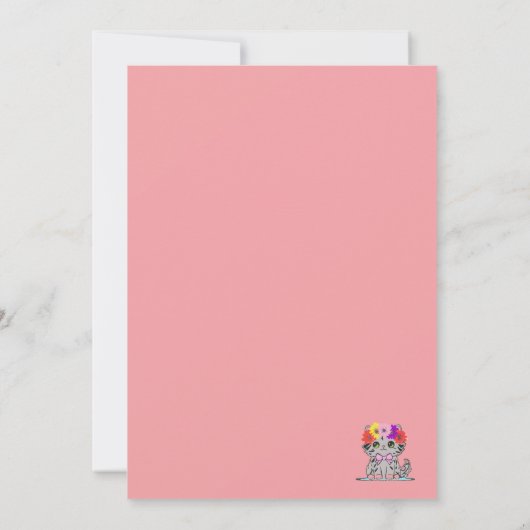 Schattigee grijze kat plat dank u kaart (Achterkant)