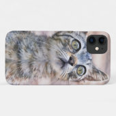 Schattigee Grijze Tabby Kitten Art Telefoonhoes Case-Mate iPhone Case (Achterkant (horizontaal))