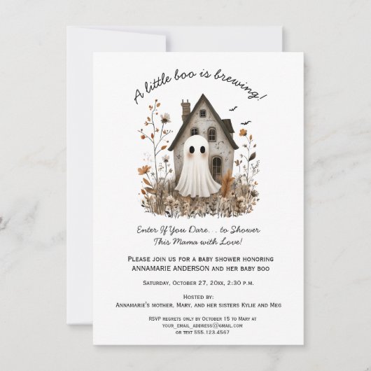 Schattigee grillige Baby Boo is het brouwen van Ba Kaart (Voorkant)