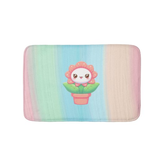 Schattigee, grillige bloem in pot badmat (Voorkant)