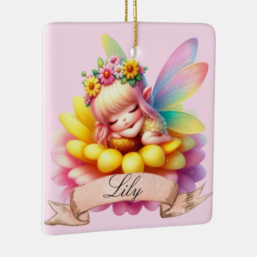 Schattigee grillige bloemen Sweet Dreams Slaapfee Keramisch Ornament (Rechts)