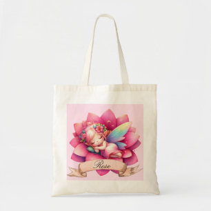 Schattigee grillige bloemen Sweet Dreams Slaapfee Tote Bag
