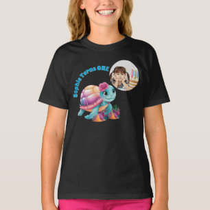 Schattigee grillige bloemen Zee schildpad foto ver T-shirt