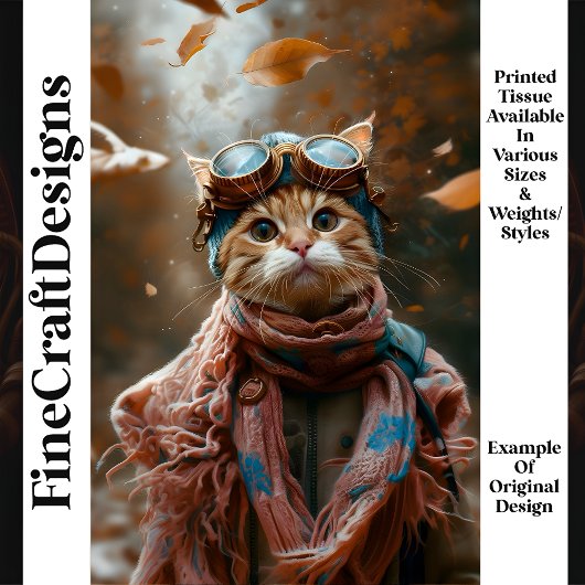 Schattigee grillige Cat Steampunk Goggles S5 Decou Tissuepapier