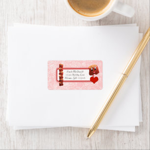 Schattigee grillige chocolade hart chocolade etiket