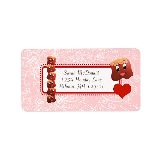 Schattigee grillige chocolade hart chocolade etiket (Voorkant)